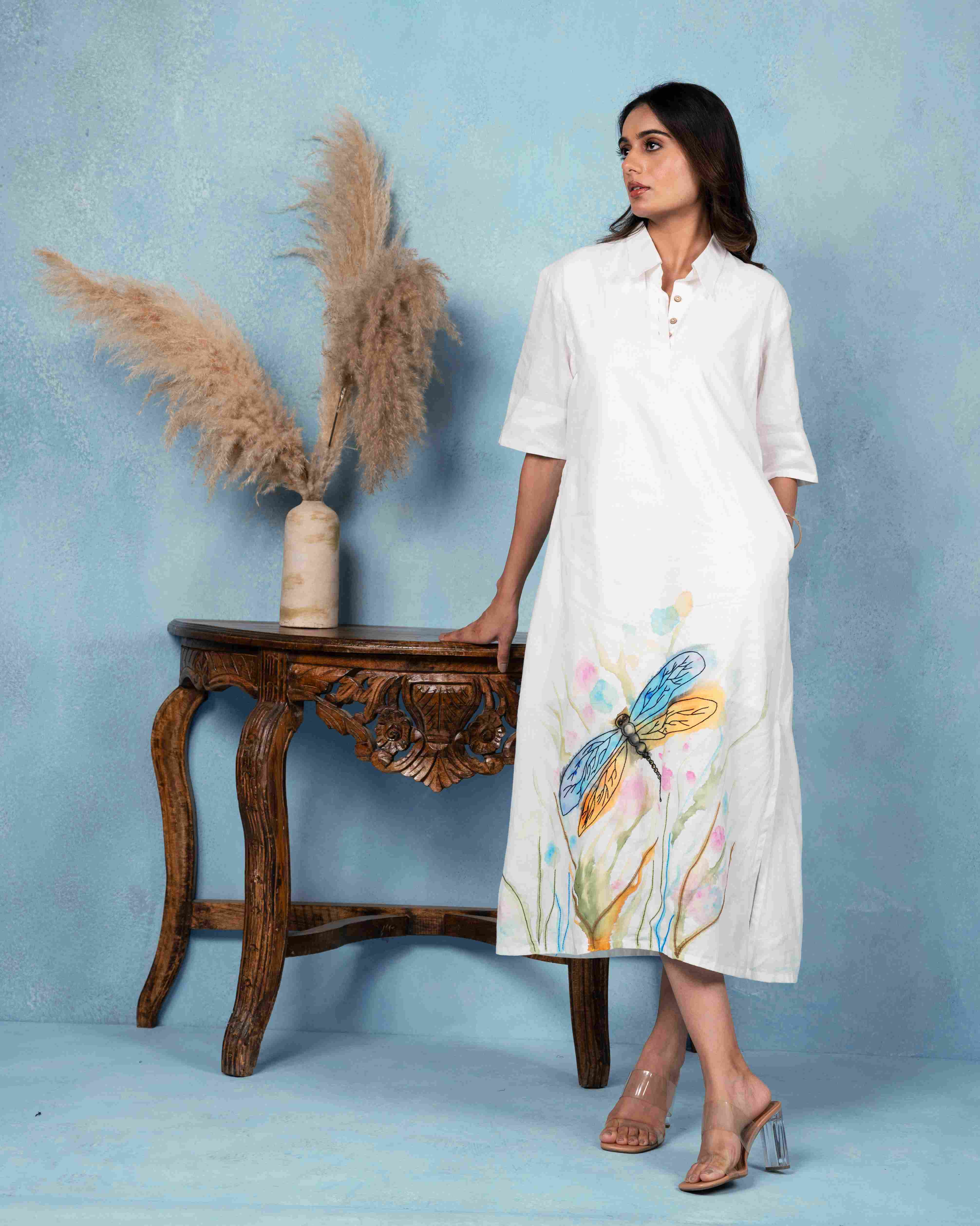 HAND-PAINTED COTTON SUMMER DRESS